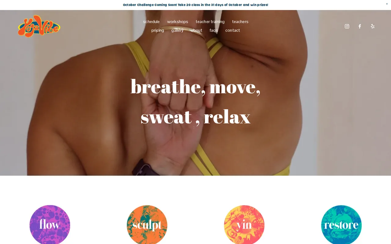 yogavibela.com home page, 2026